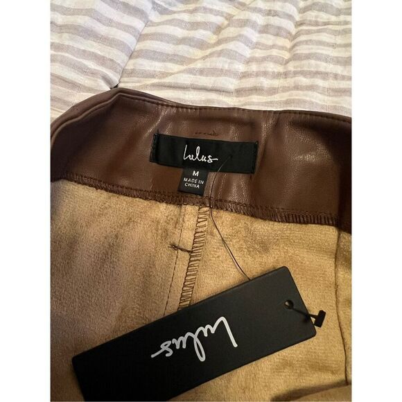 LULUS VEGAN LEATHER SHORTS - Picture 3 of 12